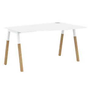 Письменный стол правый FORTA Белый-Белый-Бук  FCT 1367 (R) (1380х900(670)х733) во Владикавказе