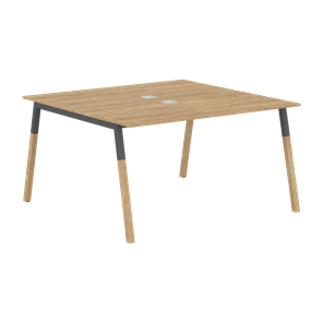 Переговорный стол FORTA Дуб Гамильтон-Черный графит-Бук FWST 1313 (1380x1346x733) во Владикавказе