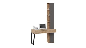 Компьютерный стол со шкафом комбинированным Порто СМ-393.15.012 (Яблоня Беллуно/Графит софт) во Владикавказе - предосмотр