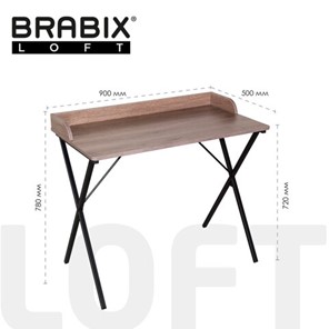 Стол на металлокаркасе BRABIX "LOFT CD-008", 900х500х780 мм, цвет морёный дуб, 641863 во Владикавказе - предосмотр 1