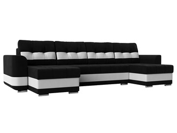 П-образный диван Честер, Черный/белый (вельвет/экокожа) во Владикавказе