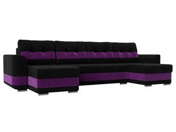 П-образный диван Честер, Черный/фиолетовый (вельвет) во Владикавказе