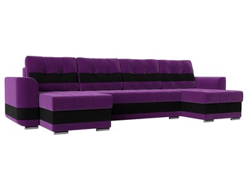 П-образный диван Честер, Фиолетовый/черный (вельвет) во Владикавказе