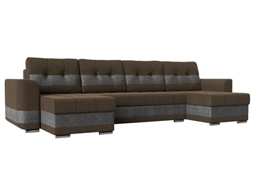 П-образный диван Честер, Коричневый/серый (рогожка) во Владикавказе