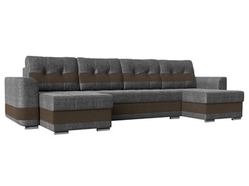 П-образный диван Честер, Серый/коричневый (рогожка) во Владикавказе