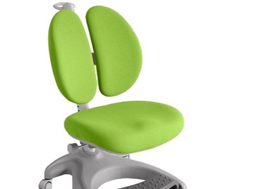 Детский стул FunDesk Solerte Grey с подставкой для ног + чехол для кресла (ткань зеленая) во Владикавказе