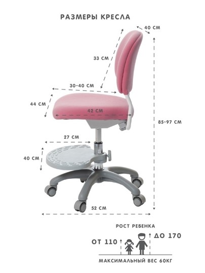 Кресло растущее Holto-15 розовое во Владикавказе - изображение 2
