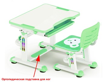 Парта растущая + стул Mealux BD-08 Teddy, green, зеленая во Владикавказе