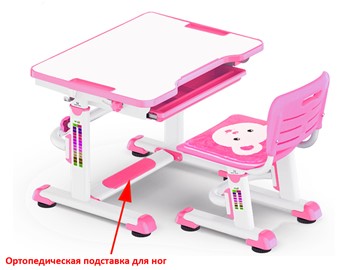 Растущая парта и стул Mealux BD-08 Teddy, pink, розовая во Владикавказе
