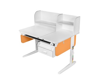 Детский стол-трансформер Lp/70-45 (СУТ.62 PRO) + Tumba 8 с лотком белый/белый/оранжевый во Владикавказе