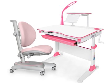 Растущая парта + стул Комплект Mealux EVO Evo-30 PN (арт. Evo-30 PN + Y-508 KP), серый, розовый во Владикавказе