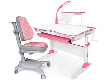 Растущая парта + стул Комплект Mealux EVO Evo-30 BL (арт. Evo-30 BL + Y-115 KBL), серый, розовый во Владикавказе