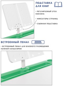 Растущая парта и растущий стул SET HOLTO-17А, зеленый во Владикавказе - предосмотр 6