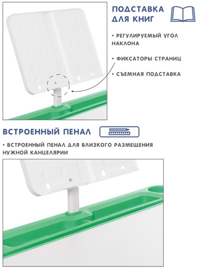 Растущая парта и растущий стул SET HOLTO-17А, зеленый во Владикавказе - изображение 6